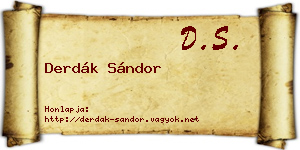 Derdák Sándor névjegykártya