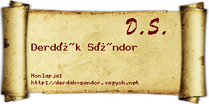Derdák Sándor névjegykártya