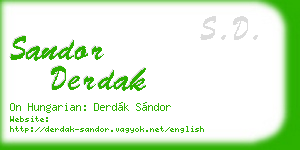 sandor derdak business card